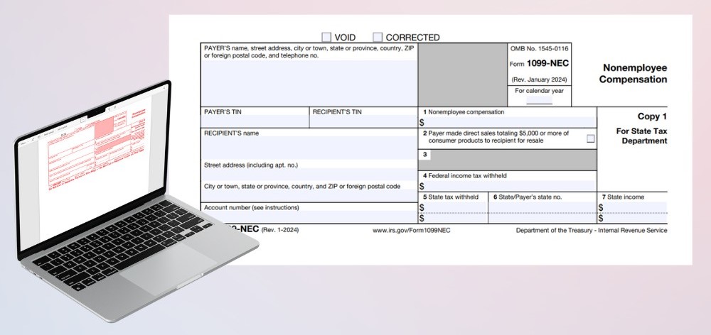 The online version of Form 1099-NEC and the printable template